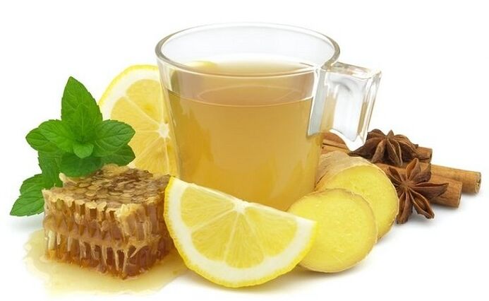 Ginger drink with lemon to rejuvenate the skin. 